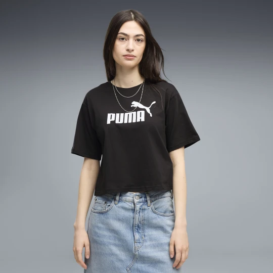Zdjęcie produktu PUMA Damska luźna koszulka z logo NO.1 ESS Cropped, Odzież, Czarny
