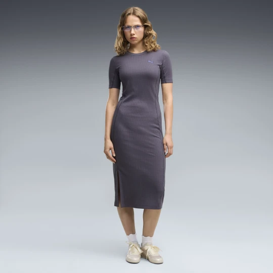 Zdjęcie produktu PUMA Damska sukienka HER Slim Rib, Odzież, Szary
