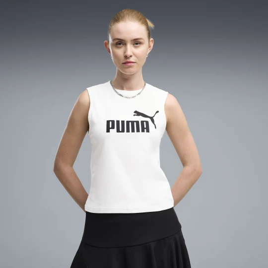 Zdjęcie produktu PUMA Damska wąska koszulka bez rękawów z logo No. 1 ESS, Odzież, Biały