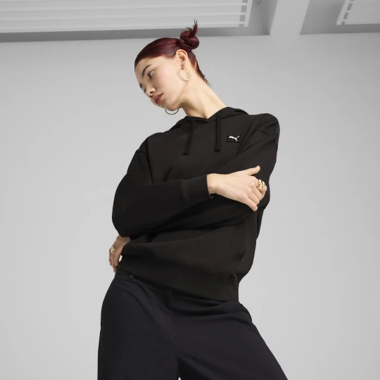 Zdjęcie produktu PUMA Damska wygodna bluza z kapturem ESS ELEVATED, Odzież, Czarny