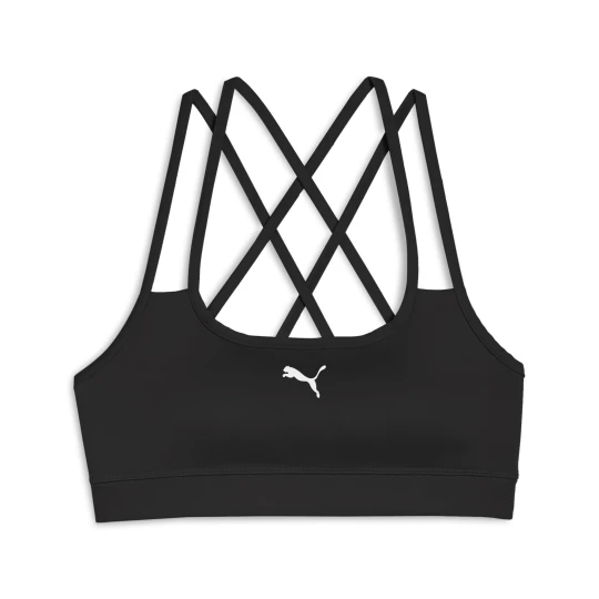 Zdjęcie produktu PUMA Damski biustonosz MOVE z paseczkami – niski poziom wsparcia, Odzież, Czarny