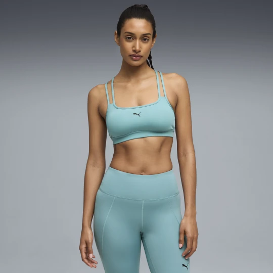 Zdjęcie produktu PUMA Damski biustonosz MOVE z paseczkami – niski poziom wsparcia, Odzież, Niebieski