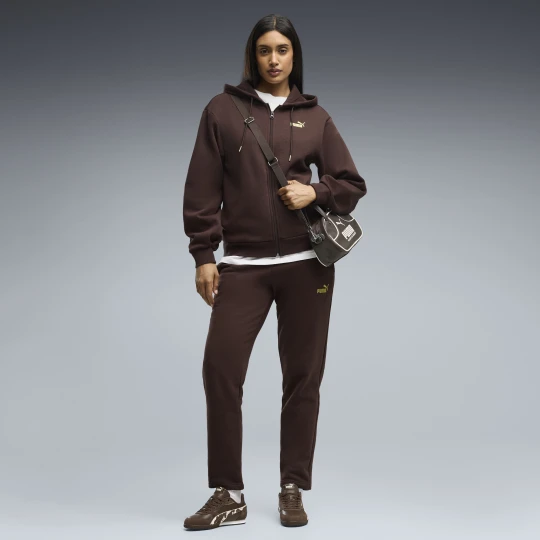 Zdjęcie produktu PUMA Damski dres z kapturem Metaliczny, Odzież, Brązowy Chocolate Fondue