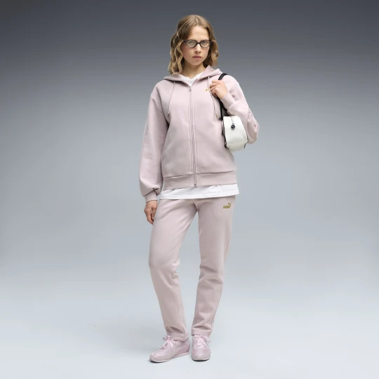 Zdjęcie produktu PUMA Damski dres z kapturem Metaliczny, Odzież, Różowy Misty Pink