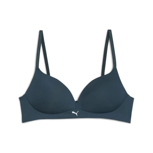 Zdjęcie produktu PUMA Damski miękki usztywniany biustonosz, 1 sztuka, Odzież, Niebieski