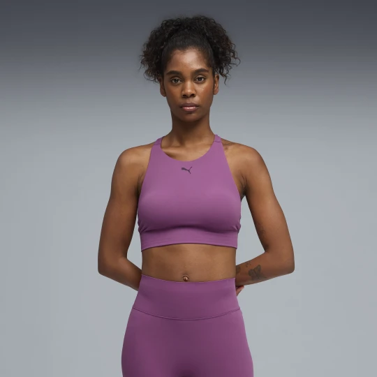 Zdjęcie produktu PUMA Damski stanik z zabudowanym dekoltem SHAPELUXE, Odzież, Fioletowy
