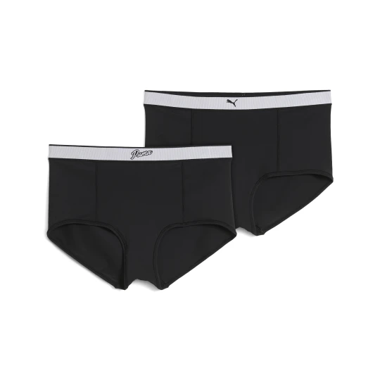 Zdjęcie produktu PUMA Damskie figi typu hipster z wysokim stanem (2 pary), Odzież, Czarny