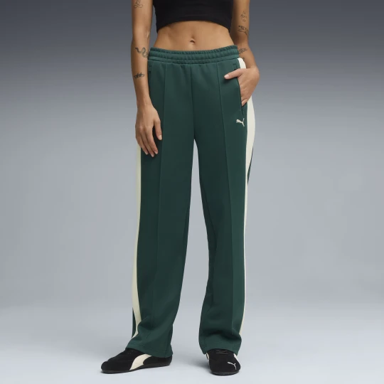 Zdjęcie produktu PUMA Damskie proste spodnie dresowe T7 Always On, Akcesoria, Zielony