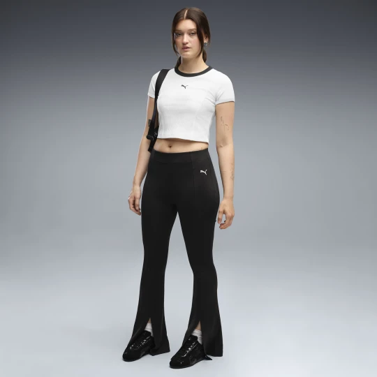 Zdjęcie produktu PUMA Damskie rozszerzane legginsy Essentials z zaszewkami, Akcesoria, Czarny