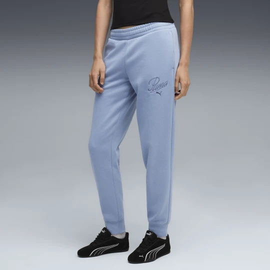 Zdjęcie produktu PUMA Damskie spodnie dresowe Essentials Script, OdzieÅ¼, Niebieski