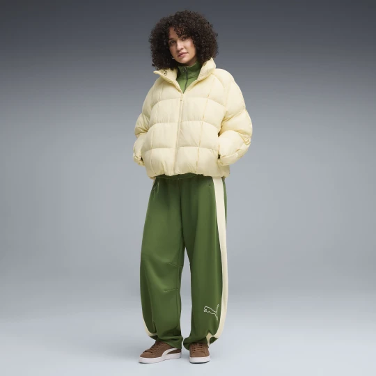 Zdjęcie produktu PUMA Damskie spodnie dresowe T7 Love Of The Cat Relaxed Barrel, OdzieÅ¼, Zielony
