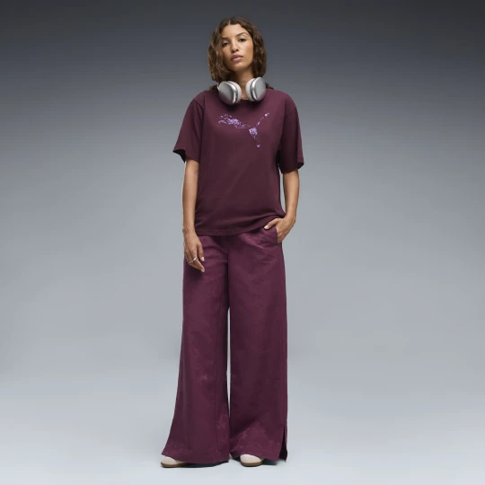 Zdjęcie produktu PUMA Damskie spodnie Essentials Elevated Darling o luźnym kroju, Akcesoria, Czerwony
