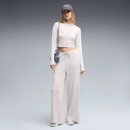 Zdjęcie produktu PUMA Damskie spodnie Essentials Wide Leg o luÅºnym kroju, Akcesoria, RÃ³Å¼owy Misty Pink Heather