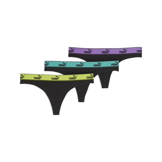 Zdjęcie produktu PUMA Damskie stringi (3 pary), Odzież, Czarny