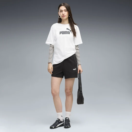 Zdjęcie produktu PUMA Damskie szorty Essentials 5'' z małym logo No. 1 i wysokim stanem, Odzież, Czarny