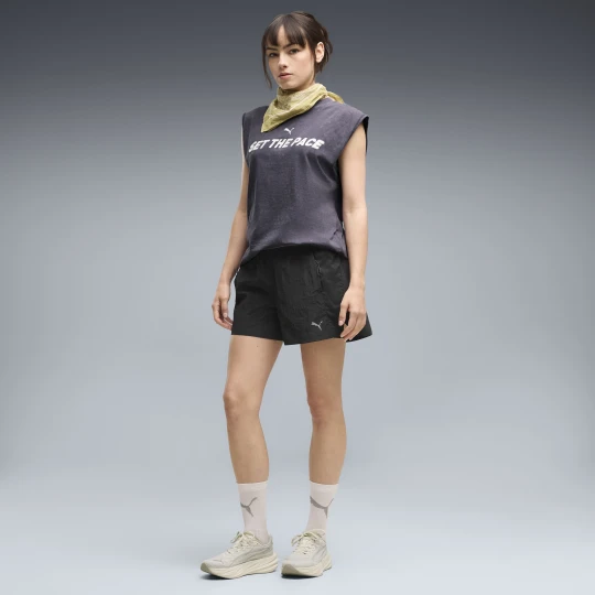 Zdjęcie produktu PUMA Damskie szorty z tkaniny Run Culture Collective T7 4", OdzieÅ¼, Czarny