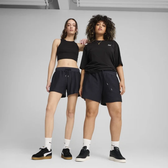 Zdjęcie produktu PUMA Damskie żakardowe szorty PREMIUM ESS 4" o trapezowym kroju, Akcesoria, Niebieski