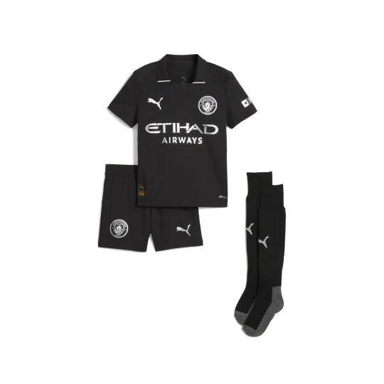 Zdjęcie produktu PUMA Dziecięcy strój wyjazdowy Manchester City 25 / 26, Odzież, Czarny