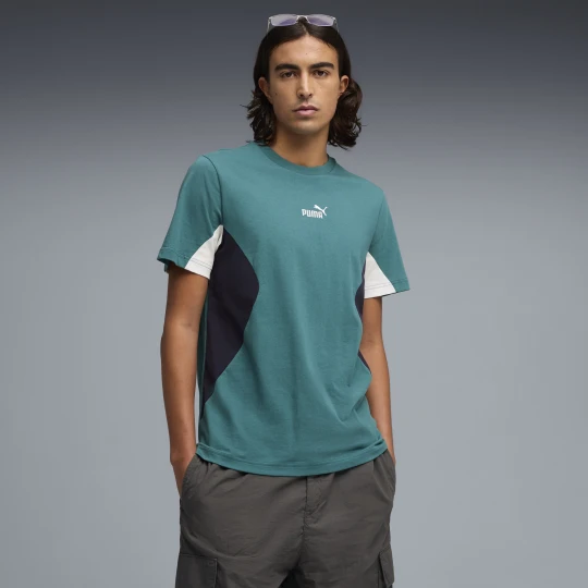 Zdjęcie produktu PUMA Koszulka męska Essentials z blokami kolorów, Odzież, Zielony