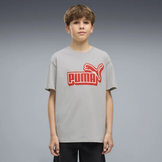 Zdjęcie produktu PUMA Młodzieżowa koszulka o luźnym kroju Essentials Logo Lab z grafiką, Odzież, Szary