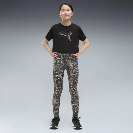 Zdjęcie produktu PUMA MÅ‚odzieÅ¼owe legginsy Train All Day Essentials z nadrukiem, OdzieÅ¼, BeÅ¼owy