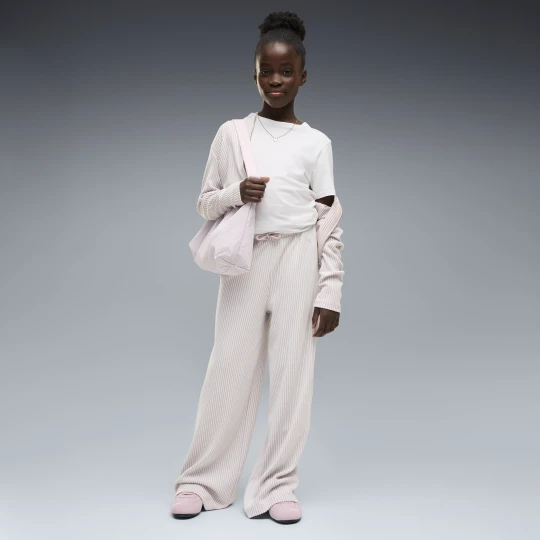 Zdjęcie produktu PUMA Młodzieżowe spodnie Essentials Wide Leg Soft Touch, Akcesoria, Różowy