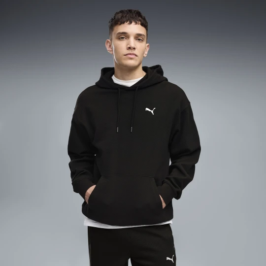 Zdjęcie produktu PUMA Męska bluza z kapturem Essentials Elevated o luźnym kroju, Akcesoria, Czarny