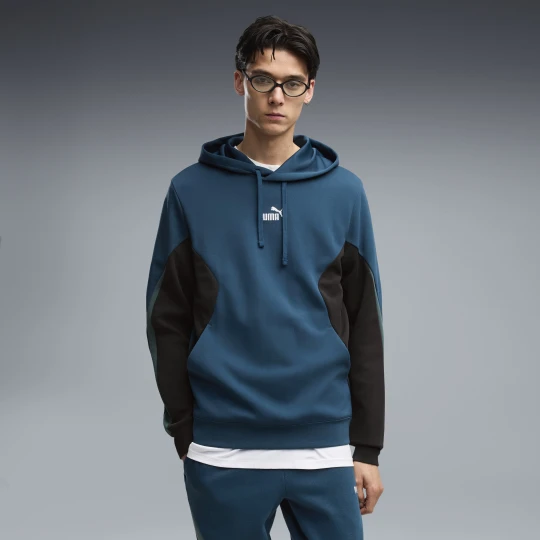 Zdjęcie produktu PUMA Męska bluza z kapturem Essentials z blokami kolorów, Odzież, Niebieski