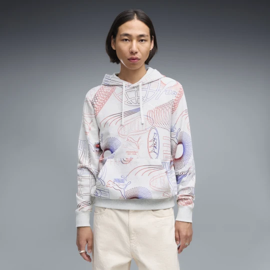 Zdjęcie produktu PUMA Męska bluza z kapturem z nadrukiem, Odzież, Biały