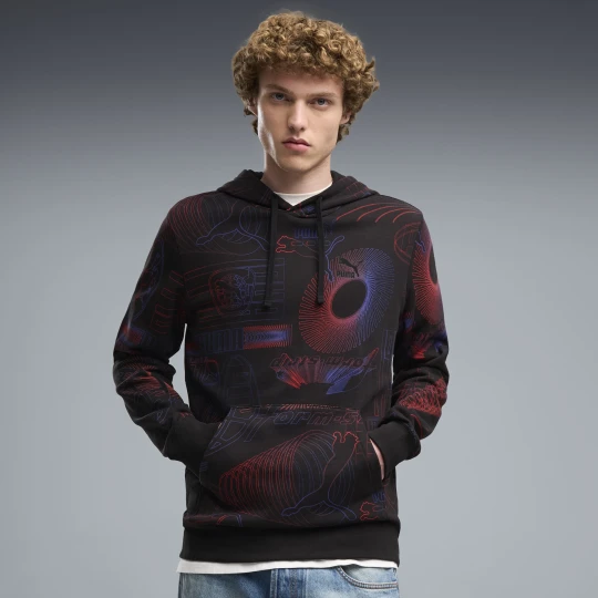 Zdjęcie produktu PUMA Męska bluza z kapturem z nadrukiem, Odzież, Czarny