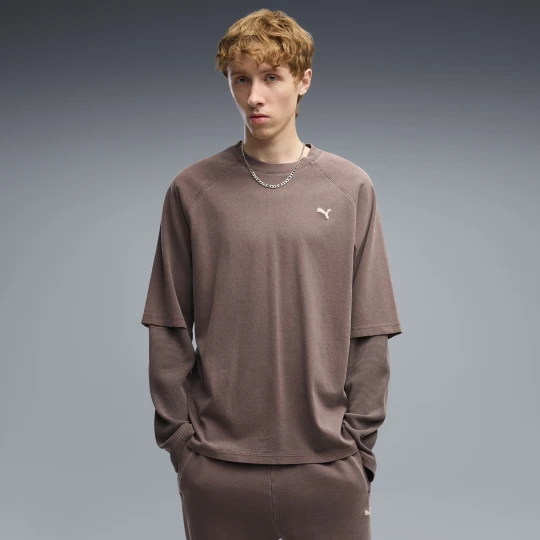 Zdjęcie produktu PUMA Męska dwuwarstwowa koszulka Essentials, Akcesoria, Brązowy