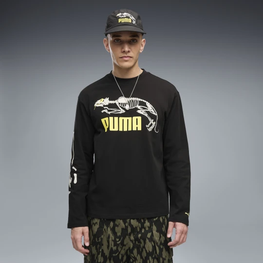 Zdjęcie produktu PUMA Męska koszulka Graphic Skeleton z długim rękawem, Odzież, Czarny