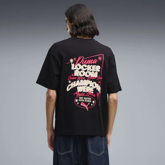 Zdjęcie produktu PUMA Męska koszulka o pudełkowym kroju Graphics Champions, Odzież, Czarny