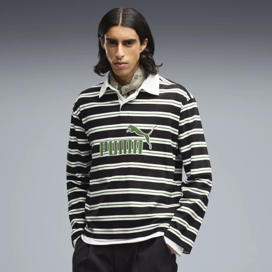 Zdjęcie produktu PUMA Męska koszulka rugby polo Essentials Elevated No. 1 o swobodnym kroju, Odzież, Czarny