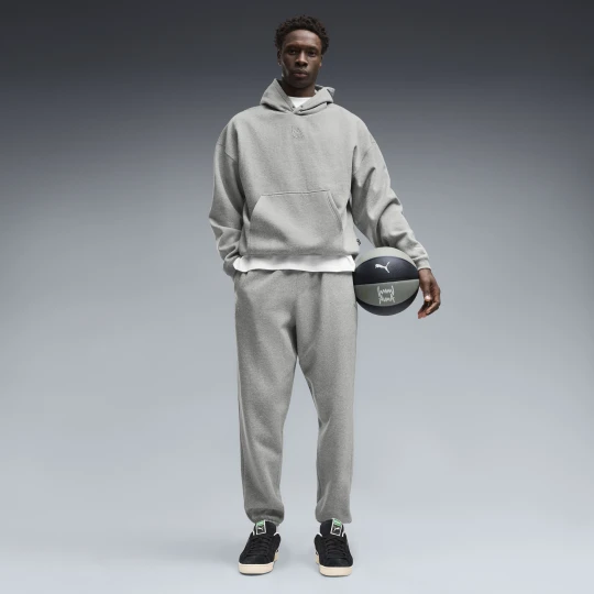 Zdjęcie produktu PUMA Męskie koszykarskie spodnie dresowe Fundamentals z dzianiny, Odzież, Szary