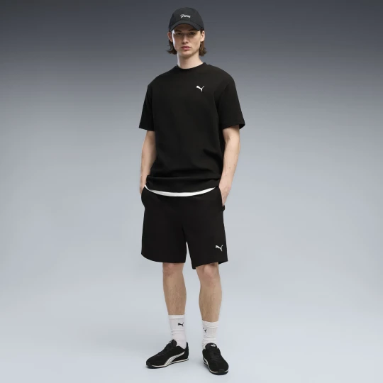 Zdjęcie produktu PUMA Męskie szorty Essentials Elevated Material o luźnym kroju, Odzież, Czarny