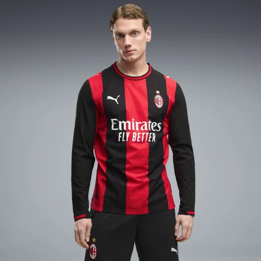 Zdjęcie produktu PUMA MÄ™ska autentyczna koszulka domowa z dÅ‚ugim rÄ™kawem AC Milan 26 / 27, OdzieÅ¼, Czarny