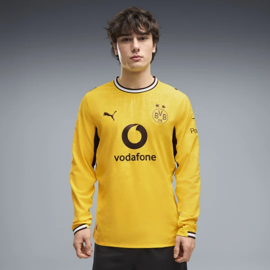 Zdjęcie produktu PUMA Męska autentyczna koszulka domowa z długim rękawem Borussia Dortmund 26 / 27, Odzież, Żółty