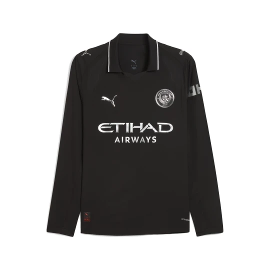 Zdjęcie produktu PUMA Męska autentyczna koszulka wyjazdowa z długim rękawem Manchester City 25/26, Akcesoria, Czarny