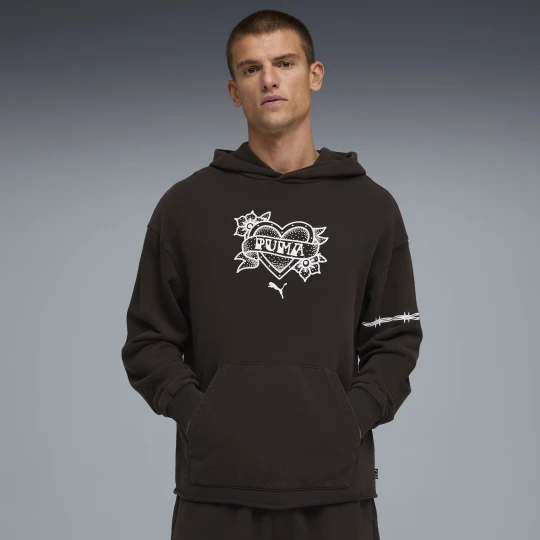 Zdjęcie produktu PUMA Męska bluza z kapturem do koszykówki Swish N' Ink II o luźnym kroju, Odzież, Czarny