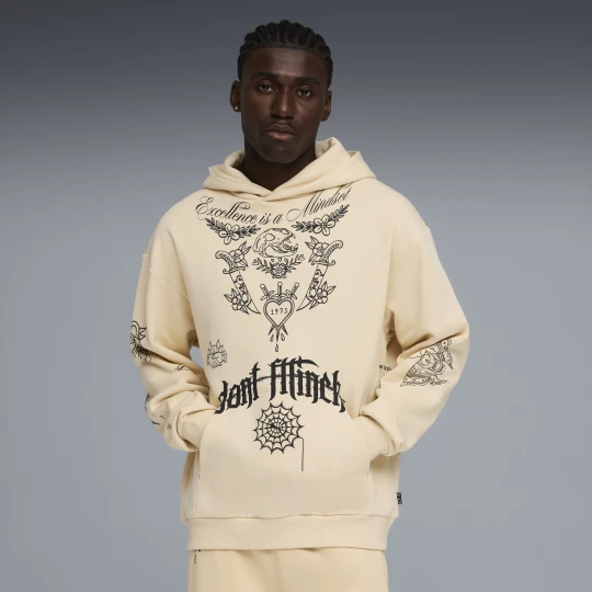 Zdjęcie produktu PUMA MÄ™ska bluza z kapturem do koszykÃ³wki Swish N' Ink o luÅºnym kroju, OdzieÅ¼, BeÅ¼owy Canvas