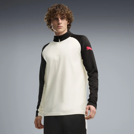 Zdjęcie produktu PUMA Męska dopasowana bluza individualLIGA z zamkiem 1 / 4, Odzież, Beżowy