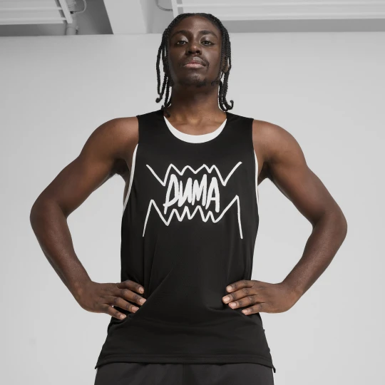 Zdjęcie produktu PUMA Męska koszulka bez rękawów do koszykówki Jaws Core, Odzież, Czarny