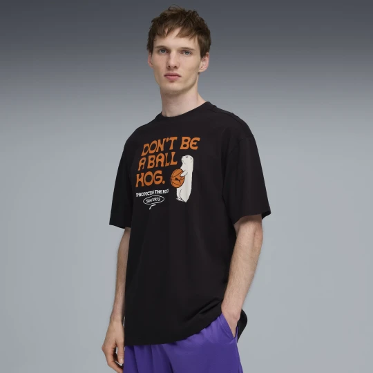 Zdjęcie produktu PUMA MÄ™ska koszulka koszykarska Junior Varsity II o luÅºnym kroju, OdzieÅ¼, Czarny