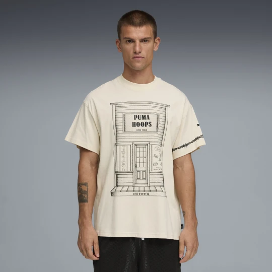 Zdjęcie produktu PUMA Męska koszulka koszykarska Swish N' Ink II o kroju oversize, Akcesoria, Biały Alpine Snow