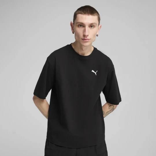 Zdjęcie produktu PUMA Męska koszulka o pudełkowym kroju WARDROBE ESS, Odzież, Czarny