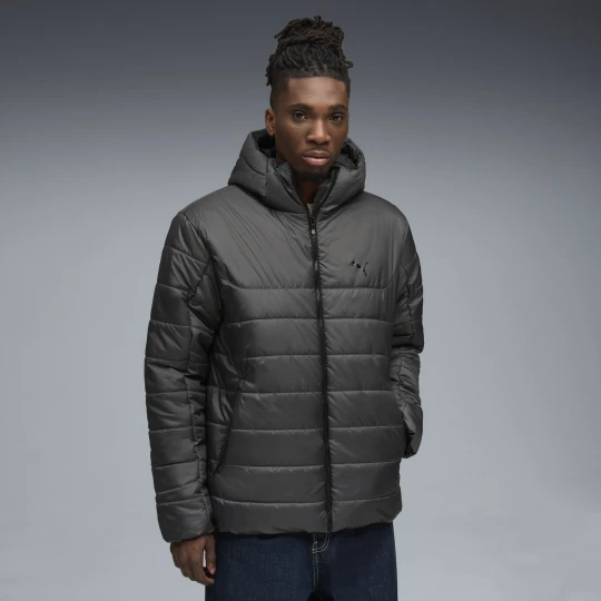 Zdjęcie produktu PUMA Męska kurtka wyściełana Essentials z kapturem, Odzież, Szary
