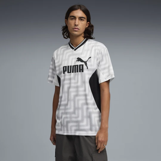 Zdjęcie produktu PUMA MÄ™ska luÅºna koszulka piÅ‚karska Essentials z blokami kolorÃ³w, OdzieÅ¼, BiaÅ‚y