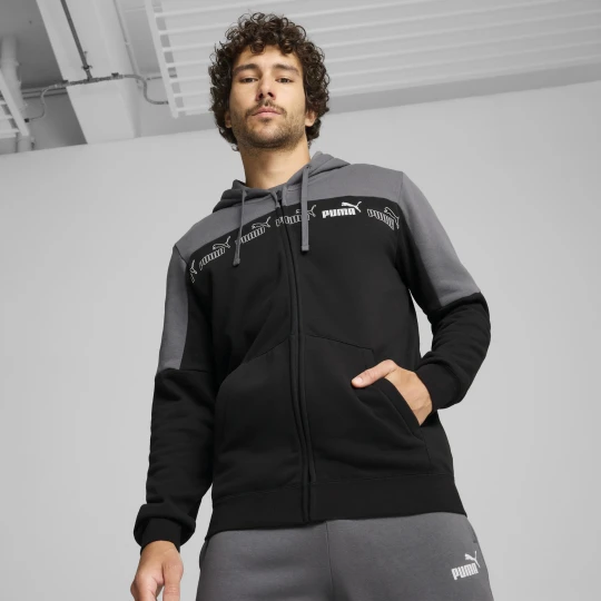 Zdjęcie produktu PUMA Męska rozpinana bluza z kapturem Around the Block, Odzież, Szary