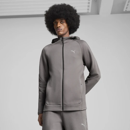 Zdjęcie produktu PUMA Męska rozpinana bluza z kapturem EVOSTRIPE, Odzież, Szary
